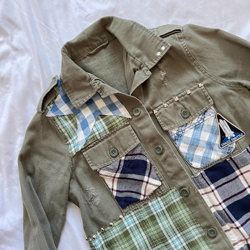 Custom Reworked Patchwork Utility Jacket Size Small - Picture 2 of 4